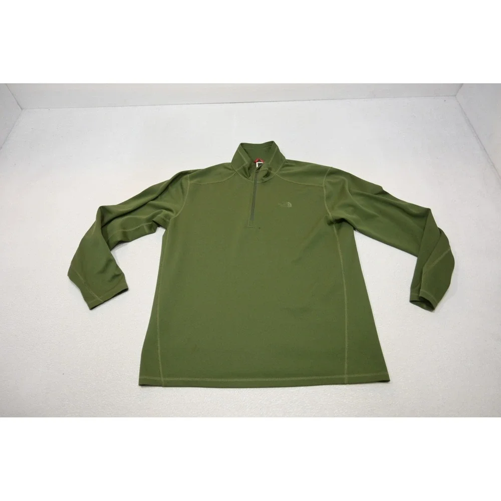 The North Face 1/4 Zip Pullover Jacket‎ Athletic Mens Large Green Performance
